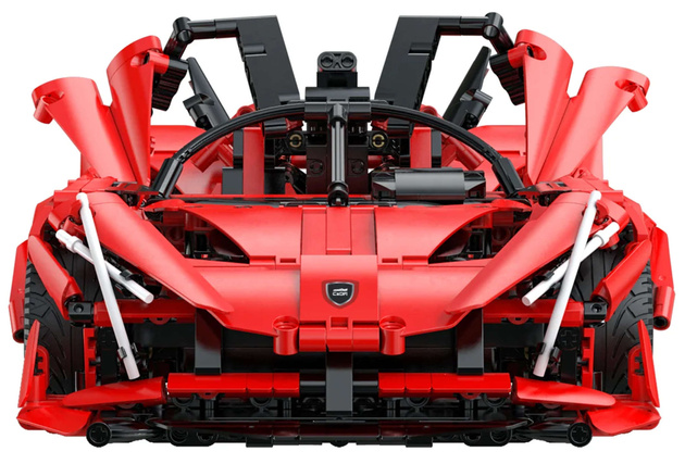 Klocki konstrukcyjne CaDA Zdalnie sterowany duży samochód sportowy 47 cm Auto z napędem Power System Pro APE Supercar Światło LED RC 1823 elementy