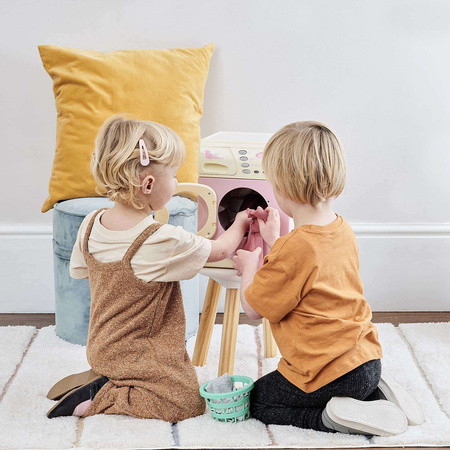 Duża Pralka Dla Dzieci Na Baterie Bęben Dźwięk Światło Rożowa Casdon