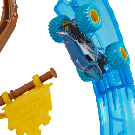 Monster Jam zestaw kaskaderski tor z wyrzutnią Loop of Doom + pojazd 1:64