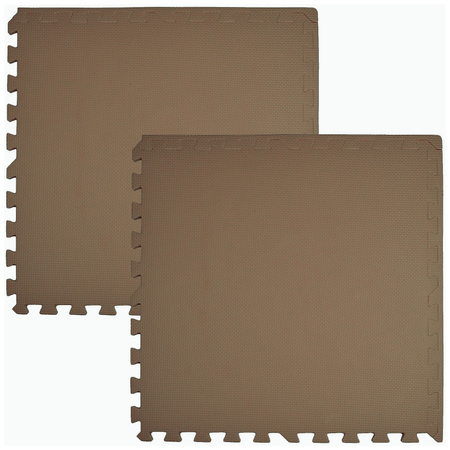 Mata piankowa podłogowa Humbi 120x60 Duże puzzle piankowe wodoodporne bezpieczne 2 szt. Ciemnobeżowy / ciemny beż cappuccino