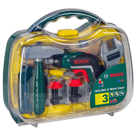 Walizka Bosch z wkrętarką Ixolino II i narzędziami śrubokręt młotek piła Klein