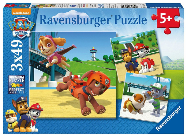 Puzzle Psi Patrol Chase Marshall Rubble Rocky Zuma Skye 3x49 147 el.