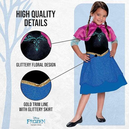 Strój karnawałowy Disney Kraina Lodu Anna Frozen Księżniczka 109-123 cm (5-6 lata)