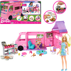Barbie Wymarzony Kamper Dream Camper auto z lalką i akcesoria 60+ elementów