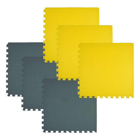 Mata piankowa podłogowa Humbi 180x120 Duże puzzle piankowe wodoodporne bezpieczne 6 szt. żółty, ciemnozielony