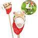 Hobby Horse Koń na drewnianym kiju do galopowania z dźwiękiem rżenia 77 cm