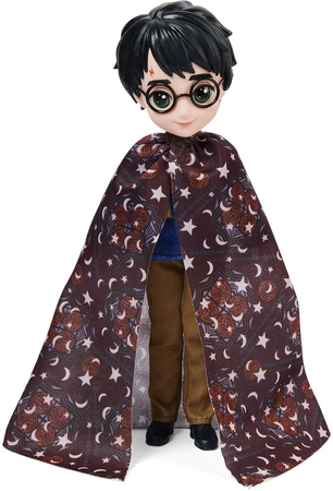 Lalki figurki kolekcjonerskie Harry Potter i sowa Hedwiga oraz Brilliant Hermiona Granger z kociołkiem i rudy kot Krzywołap + akcesoria 20 cm