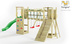 Plac zabaw drewniany duży Maxi Funny Exposure zjeżdżalnia, 2x huśtawka, ścianka wspinaczkowa