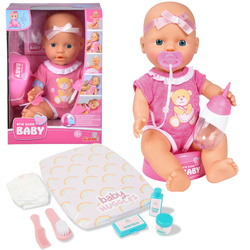 Lalka New Born Baby słodziutki bobas 30cm nocnik, smoczek, butelka