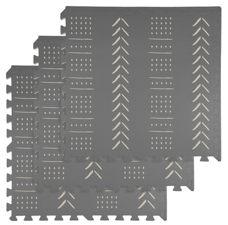 Humbi Mata piankowa Puzzle piankowe 9 szt. szary we wzór 180 x 180 x 1 cm