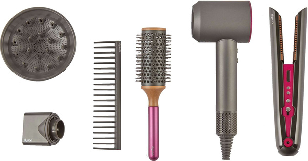 Dyson Zestaw do stylizacji włosów z suszarką i prostownicą 6 el.+Kraina Lodu Głowa do czesania i stylizacji włosów Elsa