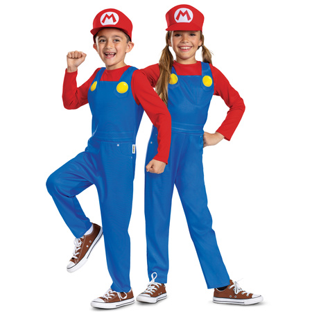 Super Mario czerwony kostium, strój karnawałowy przebranie Mario 109-126 cm 4-6 lat