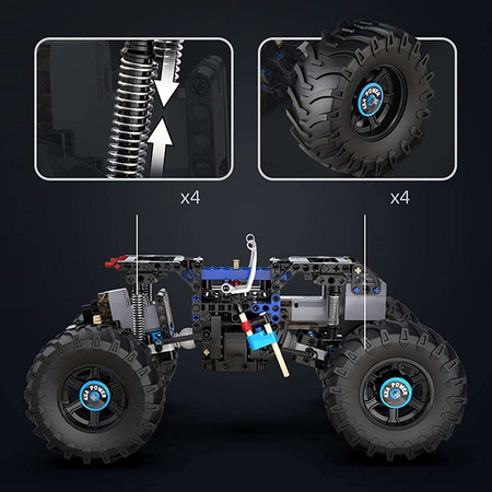 Zestaw CaDA Klocki Zdalnie sterowane Niebieski Monster Truck 699 el. i Pojazd Blue Knight-500 325 el.