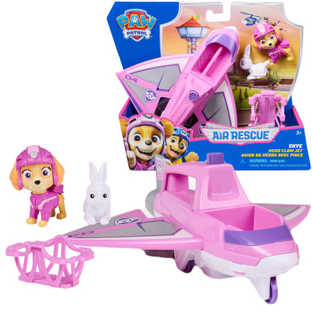 Psi Patrol Air Rescue Skye Odrzutowiec Pojazd 2 Figurki Królik Chwytak + Skye 33 Cm