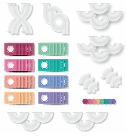 CONNETIX Pastel Ball Run Expansion Pack Kreatywne klocki magnetyczne 80 elementów