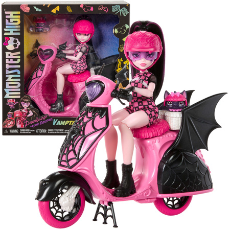Lalka Monster High Draculaura na skuterze Vamptastic Scooter