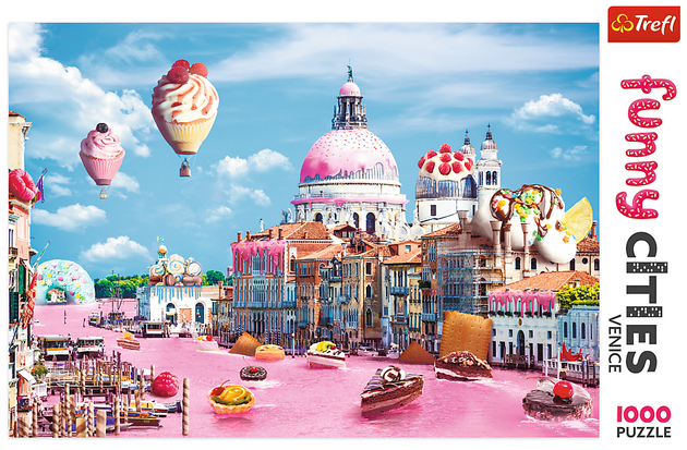 Puzzle Słodycze w Wenecji Funny Cities 1000 elementów Trefl