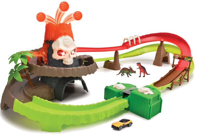 Zestaw Torów Wulkan Czaszki Tor Samochodowy Skull Volcano Track + Pojazd Akcesoria