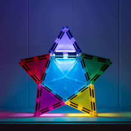 CONNETIX Light Star Pack Kreatywne klocki magnetyczne z podświetleniem 28 elementów