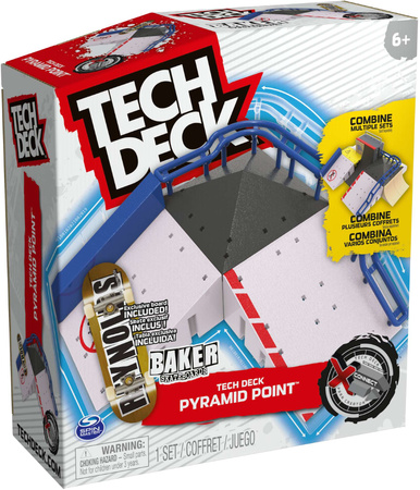 Tech Deck zestaw fingerboard Rampa Pyramid Point Baker+ kolorowa deskorolka kolekcjonerska
