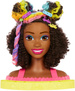 Barbie Duża głowa do stylizacji czesania neonowe kręcone włosy 20 elementów
