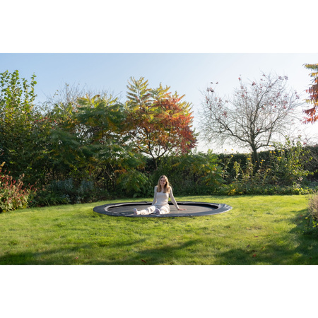 Trampolina ogrodowa ziemna sportowa EXIT InTerra 366 cm czarna