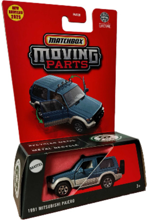 Matchbox Moving Parts auto Mitsubishi Pajero 1991 Niebieski Samochód Terenowy