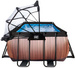 Basen ogrodowy 540x250x122 cm z pompą piaskową pompą ciepła drabinką i zadaszeniem brązowy
