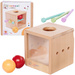 Montessori Drewniana Kostka z Kulkami Układanka dla Dzieci 6 elementów