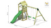 Plac zabaw drewniany ogrodowy Gaia T2S KDI domek, zjeżdżalnia, 2x huśtawka, ścianka wspinaczkowa, drabinka, kierownica