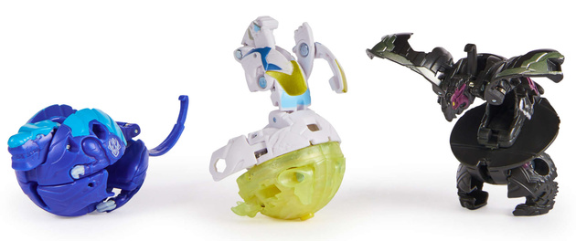 Bakugan Zestaw startowy 3 figurki kolekcjonerskie Atak Specjalny Mantid Titanium Dragonoid Trox Spin Master