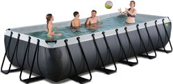 Basen ogrodowy 540x250x100 cm z pompą piaskową i drabiną czarny