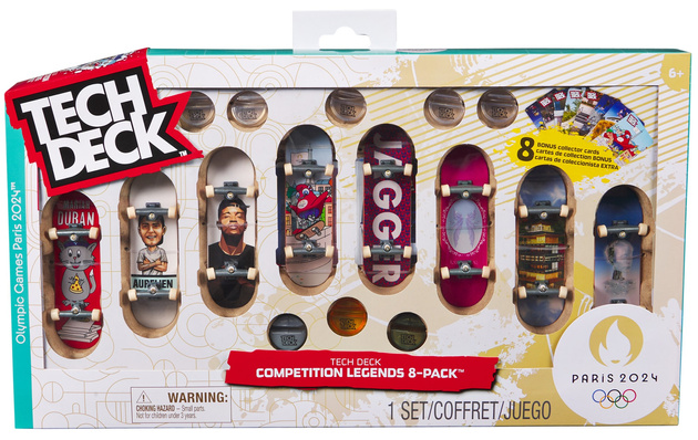 Tech Deck zestaw Competition Legends Paris 2024 8 deskorolek +akcesoria