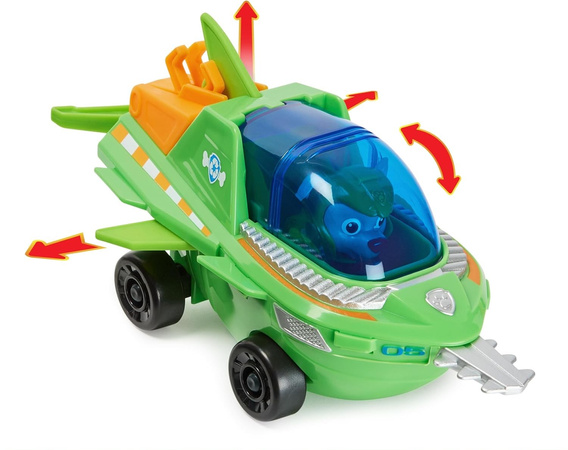 Psi Patrol Aqua Pups Rocky Pojazd Ryba Piła Zestaw Morski Podwodny Figurka