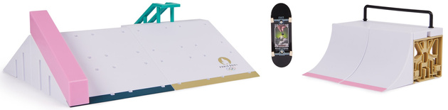 Tech Deck zestaw fingerboards Rampy Aurelien's Ramp, Shane's Ramp, Sky's Ramp + kolorowe deskorolki kolekcjonerske