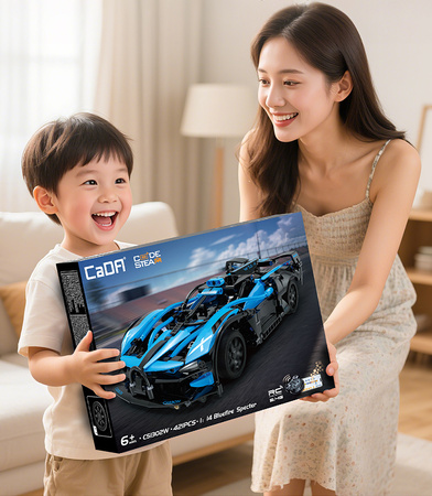 OUTLET Klocki konstrukcyjne CaDA wyścigówka Samochód wyścigowy zdalnie sterowany Bluefire Specter Auto 421 USZKODZONE OPAKOWANIE