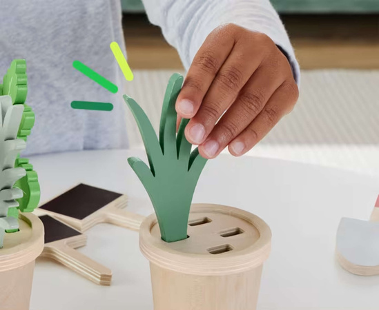 Kreatywny Zestaw Drewnianych Zabawek Mały Ogrodnik 12 elementów