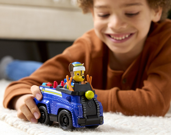 Psi Patrol Chase Auto Policyjny Świąteczny Holiday Cruiser + Maskotka 23 Cm
