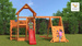 Plac zabaw drewniany ogrodowy Big Leader Spider domek, zjeżdżalnia, huśtawka, piaskownica, ścianka i lina do wspinaczki, akcesoria