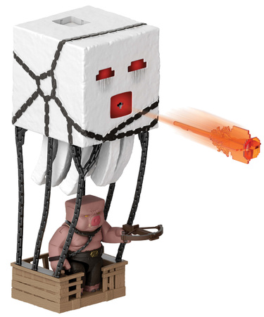 Minecraft Film Zestaw Atakujący Ghast z pociskiem i Piglin Wojownik