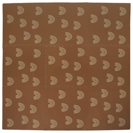 OUTLET Mata piankowa podłogowa Humbi 180x180 puzzle piankowe 9 szt. brązowy łuki tęcza WADLIWE
