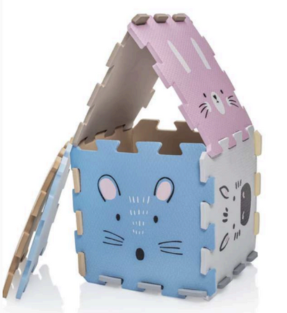 Mata podłogowa edukacyjna 120x120 Grube puzzle piankowe 9 szt. Humbi Zwierzęta