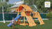 Plac zabaw drewniany duży Giant Spider domek, huśtawka, zjeżdżalnia, piaskownica, drabinka, ścianka, siatka i lina wspinaczkowa
