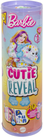 Barbie Cutie Reveal Lalka Dalmatyńczyk niespodzianka w kostiumie pieska + figurka i akcesoria
