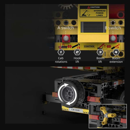 Klocki Konstrukcyjne CaDA Wielka Ciężarówka z Ruchomym Dźwigiem Żuraw Crane Truck 1831 elementów