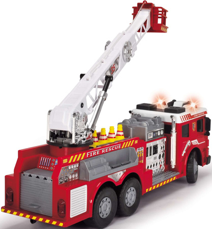 OUTLET Straż Pożarna Zdalnie sterowany Wóz strażacki z ruchomą drabiną RC światło/dźwięk WADLIWY