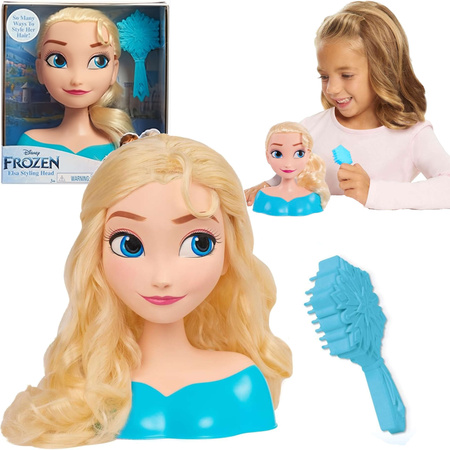 Lalka Głowa do czesania i stylizacji włosów Księżniczka Disney Elsa Kraina Lodu +szczotka