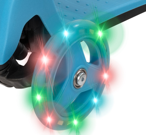 EVO Regulowana Trójkołowa Hulajnoga dla Dzieci Light Up Mini Cruiser Błękitny Świecące kółka