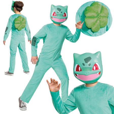 OUTLET Strój karnawałowy Pokemon Bulbasaur kostium zielone przebranie Kigurumi 109-126 cm (4-6 lat) PO ZWROCIE