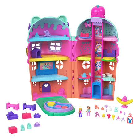 Polly Pocket Domek Lodowy Deser Gelato House zestaw z figurkami i akcesoriami 25+ elementów
